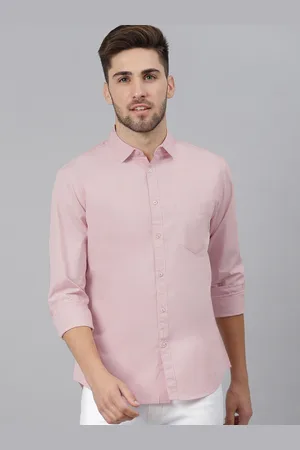 Provogue Men India Slim Spread Collar Solid Cotton Casual Shirt