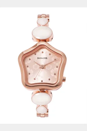 Sonata Women Printed Dial & Stainless Steel Bracelet Style Straps Analogue Watch 8185WM02