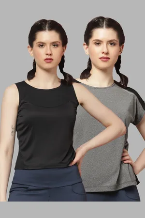 Friskers Women Pack Of 2 Solid Round Neck T-shirts