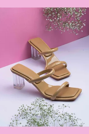Inc 5 Women Striped Party Square Toe Block Heel Sandals
