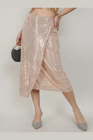 Campus Sequined Wrap Midi Skirts