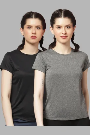 Friskers Women Pack Of 2 Solid Round Neck T-shirts