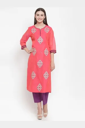 Purple State Women Ethnic Motifs Embroidered Straight Kurta