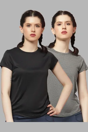 Friskers Women Pack Of 2 Solid Round Neck T-shirts