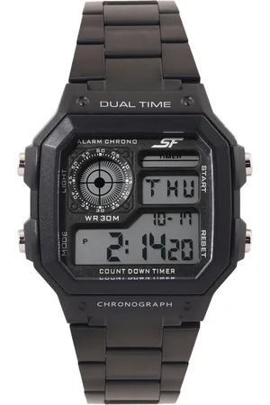 Sonata Unisex Steel Straps Dial & Bracelet Style Straps Digital Watch 77134PM02W