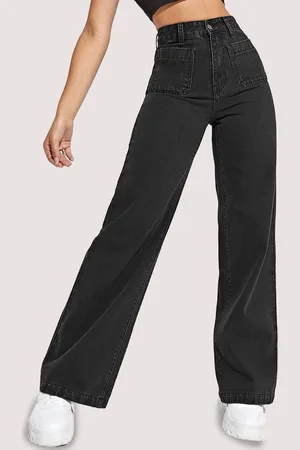 KOTTY Women Cotton Straight Fit High-Rise Stretchable Jeans