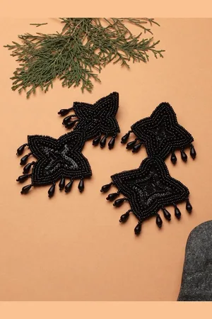 Cardinal Artificial Beads Studded Contemporary Drop Earrings
