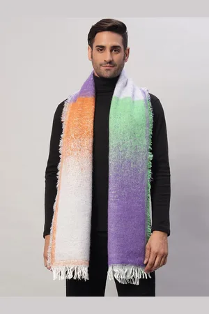 HANDICRAFT PALACE Men Striped Woven Design Reversible Acrylic Wool Mufflers