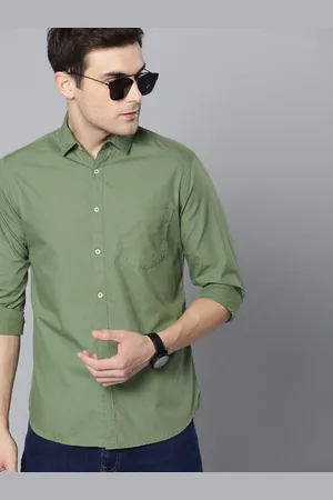 Provogue Men India Slim Spread Collar Solid Cotton Casual Shirt