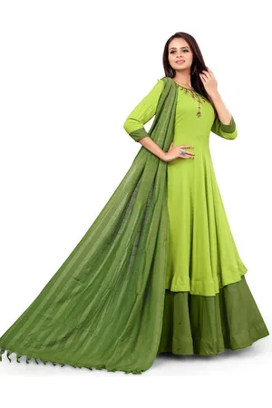 MADHURAM Ethnic Motifs Embroidered Formal Maxi Dress