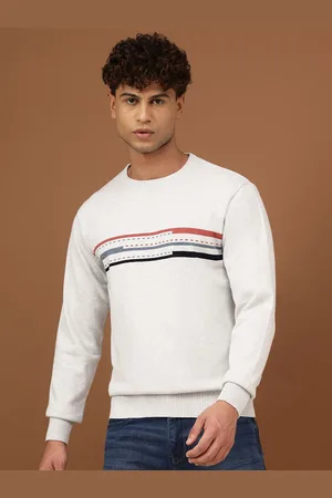 Richlook Men Striped Printed Round Neck Long Sleeves Sweatshirt