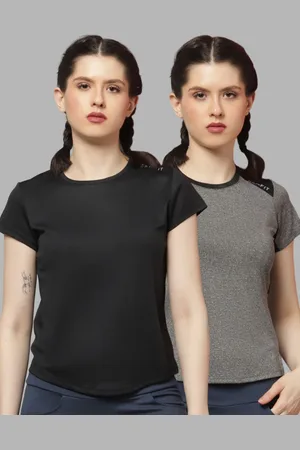 Friskers Women Pack Of 2 Colourblocked Round Neck T-shirts