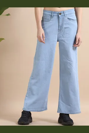 Mast & Harbour Women Cotton Comfort Wide Leg High-Rise Stretchable Jeans