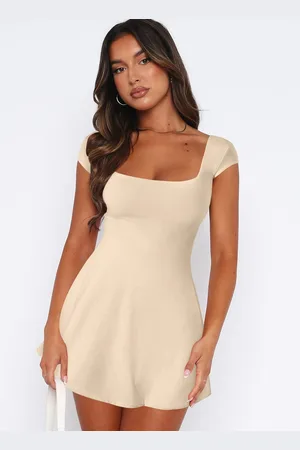 HERE&NOW Women Solid Fit & Flare Mini Dress