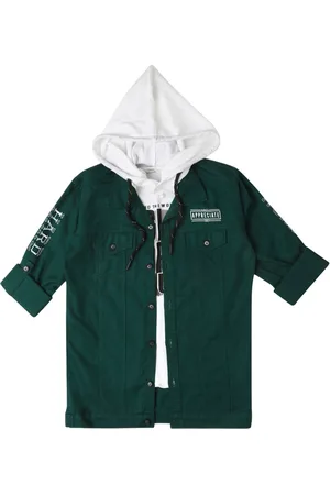 CAVIO Boys Typography Printed Lightweight Jacket & T-Shirt
