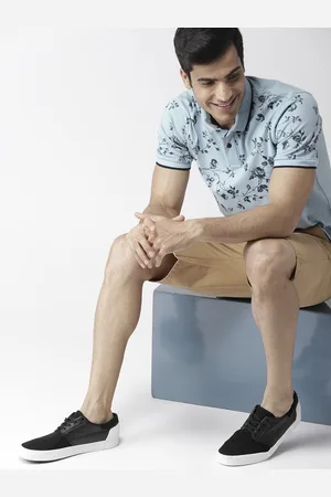 Mast & Harbour Men Blue Printed Polo Collar T-shirt