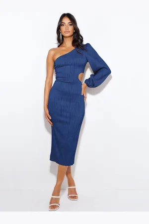HERE&NOW Women One Shoulder Bodycon Midi Dress