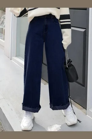 KOTTY Navy Blue Women Jean Straight Fit High-Rise Stretchable Jeans