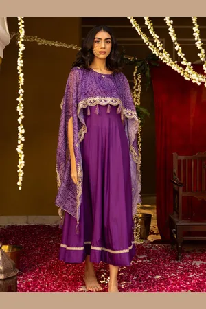 FASHOR Women Flared Sleeve Layered Crepe A-Line Maxi Dress