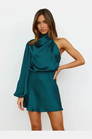HERE&NOW Women Puff Sleeve Blouson Mini Dress
