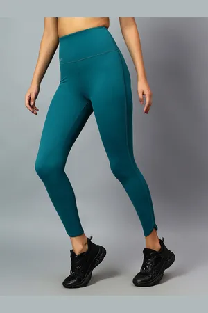 Fitkin Womens Teal Green Dolphin Curve Sculpt Tights
