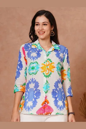 FASHOR Women Cotton Floral Printed Pure Cotton Shirt