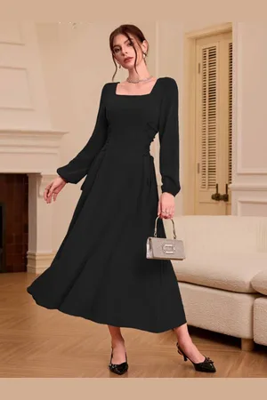 HERE&NOW Women Solid Midi Dress