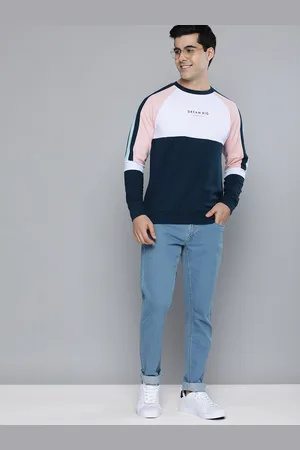 Mast & Harbour Men Colourblocked Pure Cotton Pullover Sweatshirt
