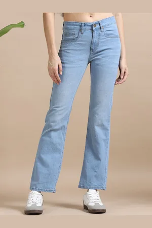 Mast & Harbour Women Comfort Bootcut High-Rise Light Fade Stretchable Jeans
