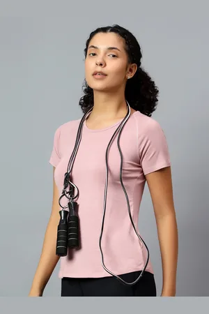 Fitkin Women Pink Ecofriendly Tencel Active Tshirt