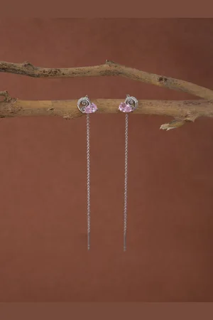 CLARA 925 Sterling Silver Rhodium-Plated Contemporary Drop Earrings