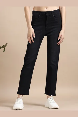 Mast & Harbour Women Comfort Cotton Straight Fit High-Rise Stretchable Jeans