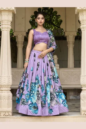LOOKNBOOK ART Printed Ready to Wear Lehenga & Unstitched Blouse With Dupatta