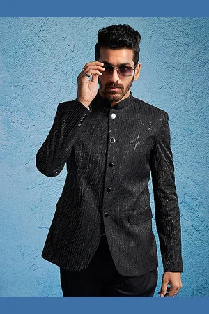 Vastramay Embellished Slim Fit Bandhagala Blazer