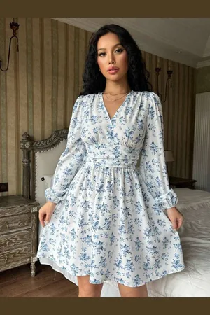 HERE&NOW Women Floral Printed Fit and Flare Dress