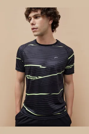 Lifestyle Men Striped Printed Round Neck T-shirt