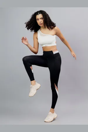 Fitkin Women Black High Rise Active On The Go Tights