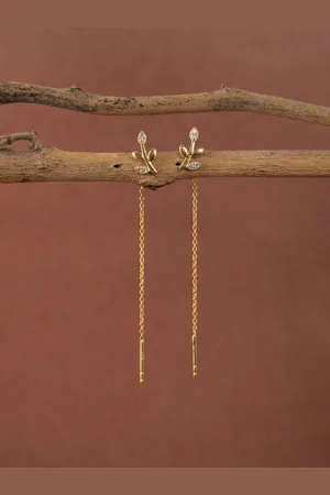 CLARA 925 Sterling Silver Gold-Plated Drop Earrings
