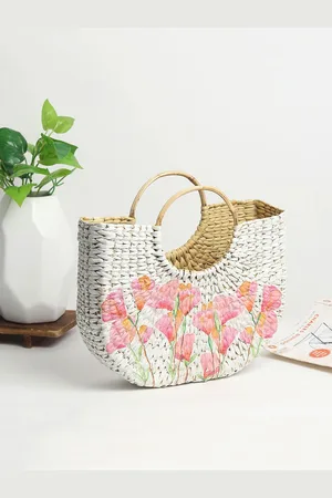 HABERE INDIA Women Floral Printed Half Moon Tote Bag