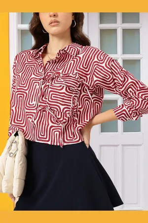 DressBerry Elegant Affair Bow Tie-Ups Printed Shirt