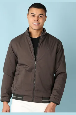 V-Mart Men Mock Collar Solid Cotton Casual Bomber Jacket