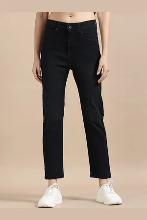 Mast & Harbour Women Cotton Comfort Straight Fit High-Rise Light Fade Stretchable Jeans