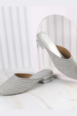 Metro Women Round Toe Block Mules Heels