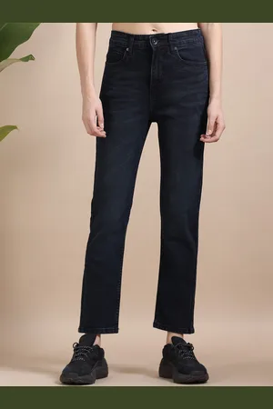 Mast & Harbour Women Comfort Straight Fit High-Rise Light Fade Stretchable Jeans