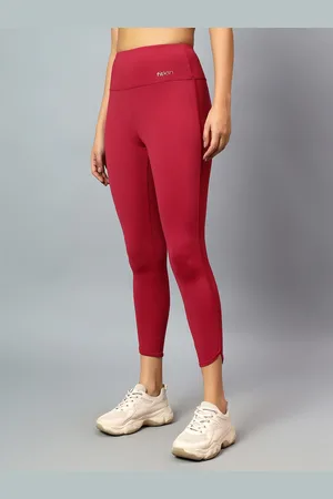 Fitkin Womens Wine Dolphin Curve Sculpt Tights