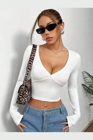 HERE&NOW Women V-Neck Crop Top