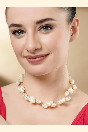 karatcart Gold-Plated Pearl Beaded Layered Necklace