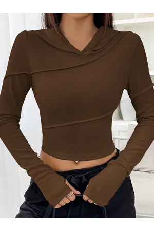 HERE&NOW Women Cowl Neck Crop Top