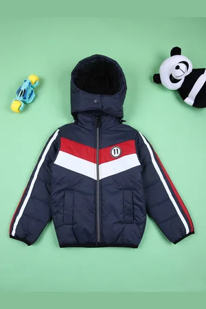 V-Mart Boys Hooded Colourblocked Cotton Casual Padded Jacket