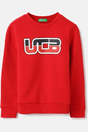 Benetton Boys Typography Printed Round Neck Sweatshirt